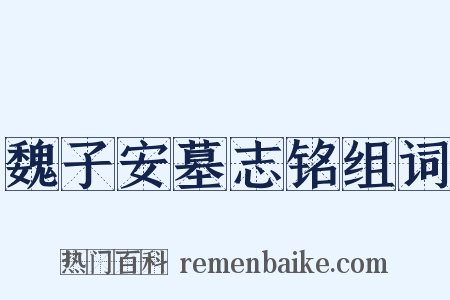 魏子安墓志铭组词是什么意思的图片